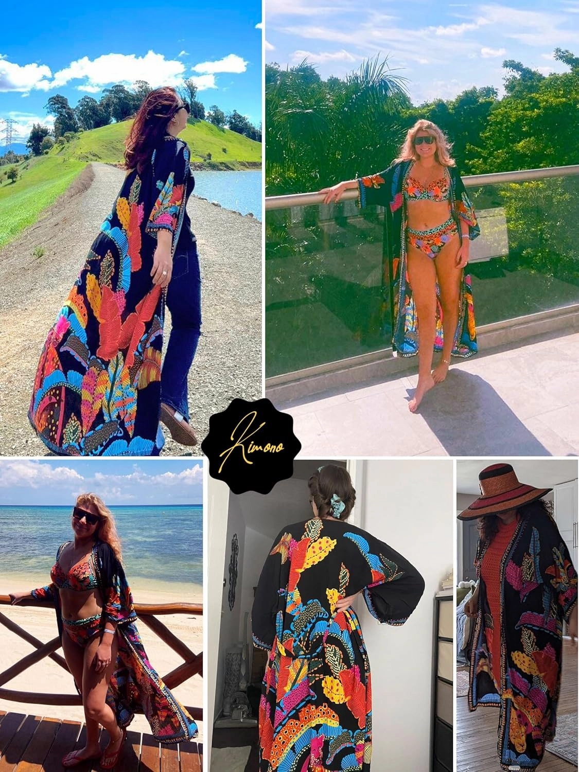 Long Kimonos Swimsuit Cover ups for Women Plus Size Maternity Swimwear Coverup Beach Wear Vacation Outfits