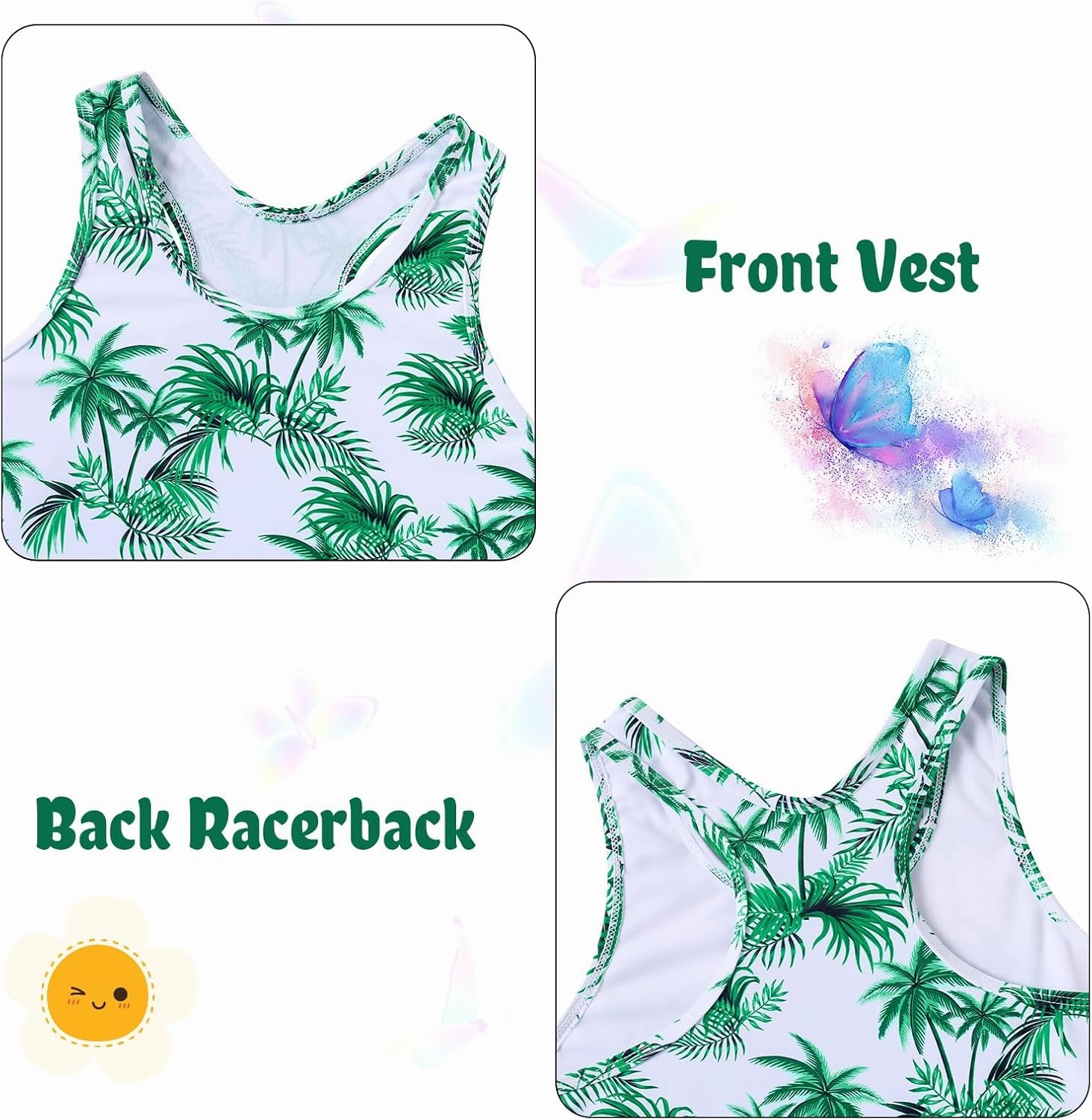 Lovekider 6-12 Years Girls 3 Piece Bathing Suit Quick Dry Swimsuit Tankini Set with Cover Up UPF 50  Swimwear