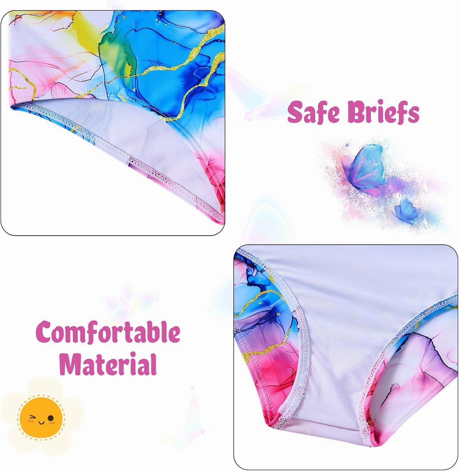 Lovekider 6-12 Years Girls 3 Piece Bathing Suit Quick Dry Swimsuit Tankini Set with Cover Up UPF 50  Swimwear