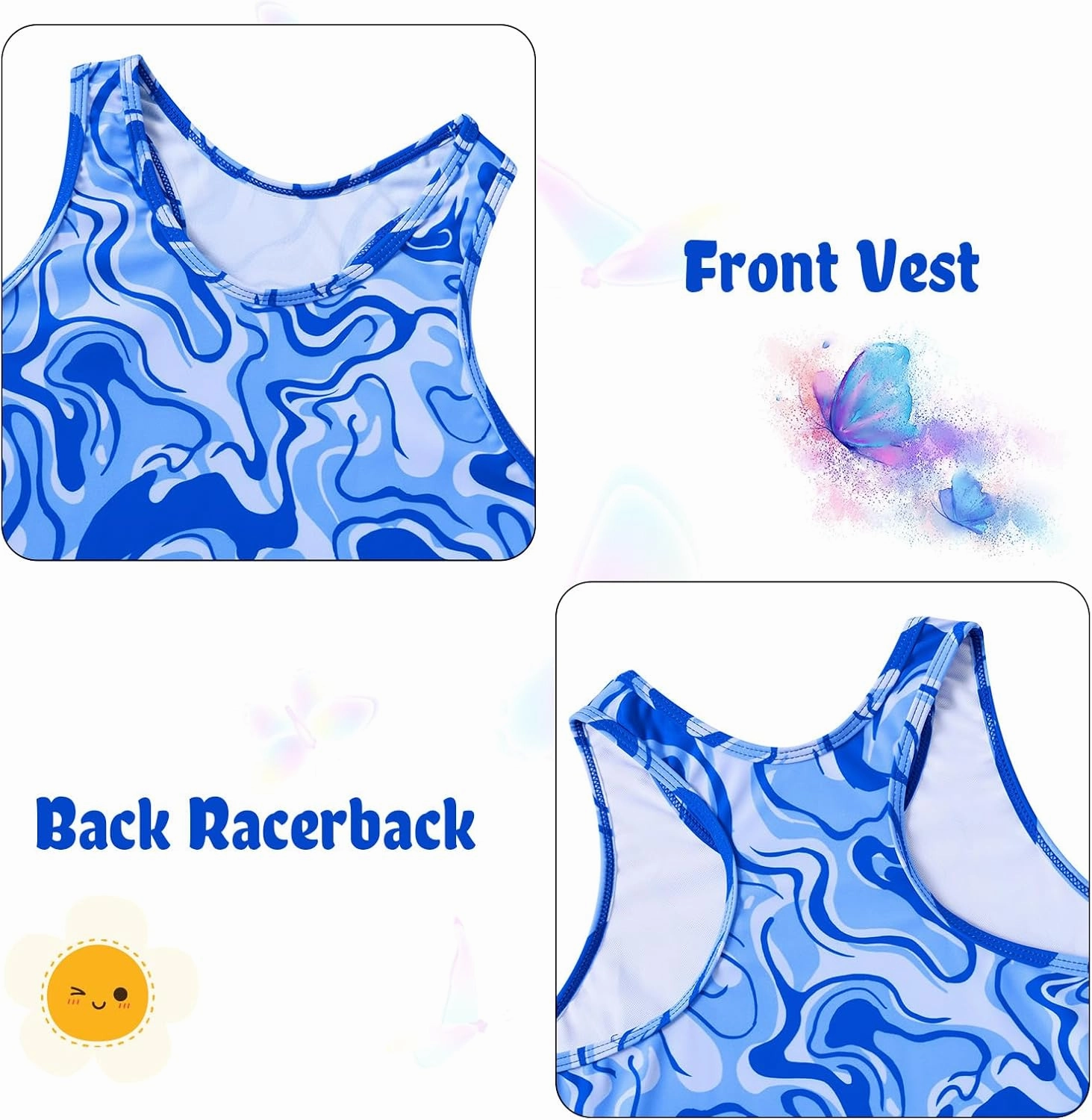 Lovekider 6-12 Years Girls 3 Piece Bathing Suit Quick Dry Swimsuit Tankini Set with Cover Up UPF 50  Swimwear
