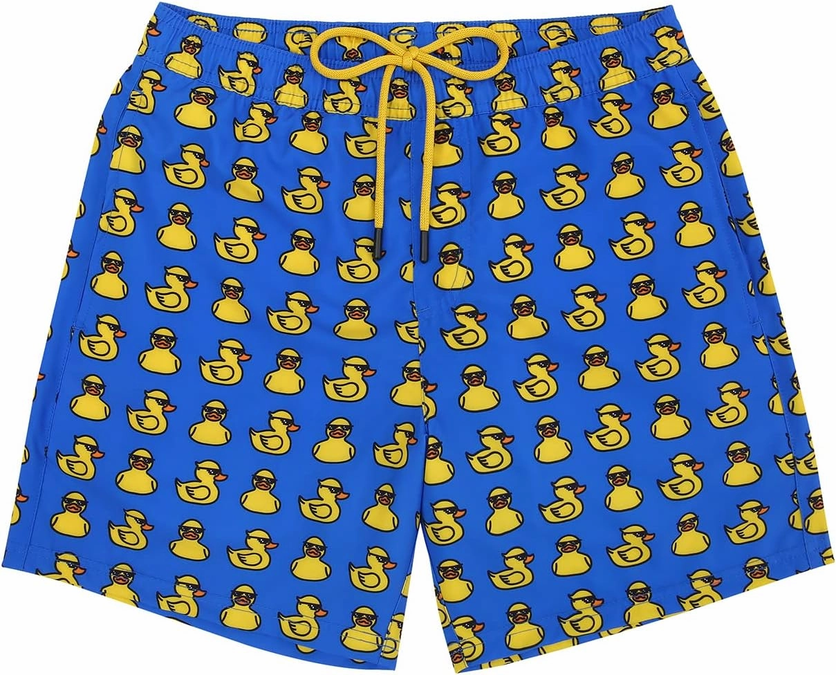 LRD Mens Swim Trunks with Compression Liner 7 inch Inseam Quick Dry Swim Shorts