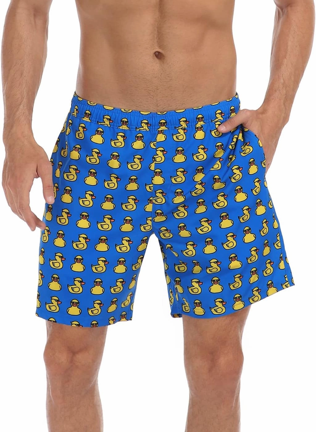 LRD Mens Swim Trunks with Compression Liner 7 inch Inseam Quick Dry Swim Shorts