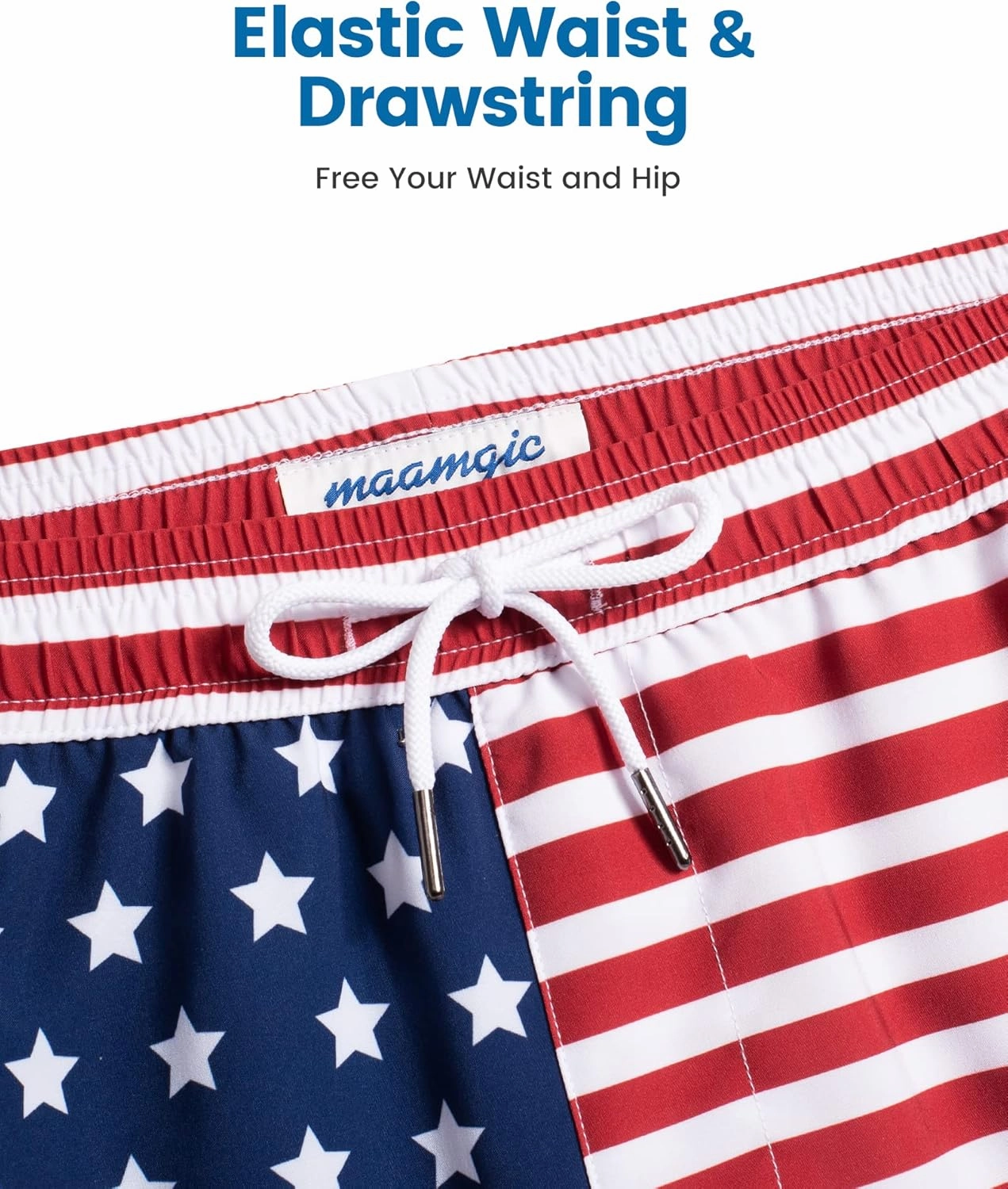 maamgic 2 in 1 Mens Swim Trunks 7 Inch Swim Shorts Swim Suits Board Shorts