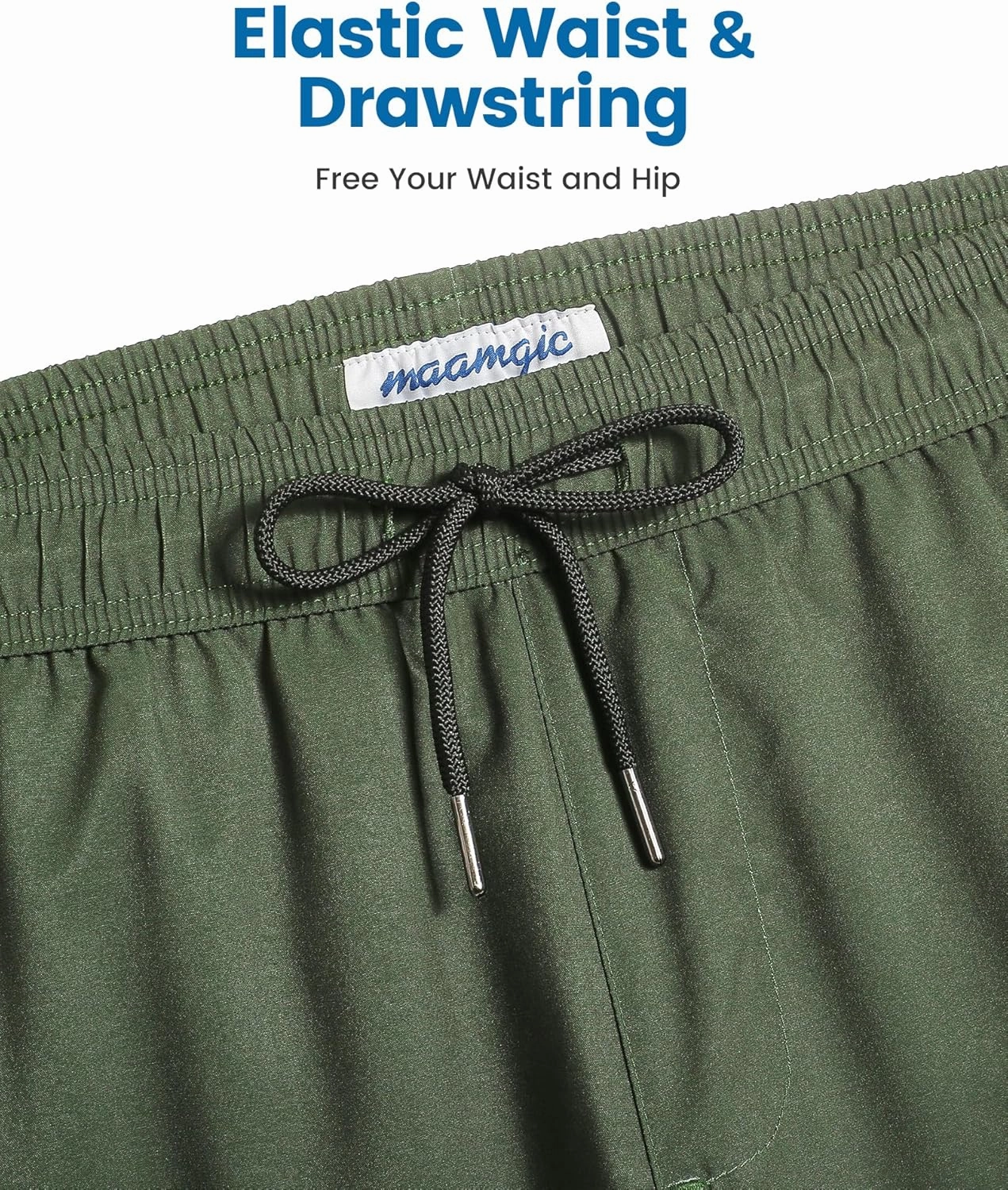 maamgic 5inch Mens Swimming Trunks with Compression Liner 2-in-1 Swim Trunks Stretch Quick Dry Swim Shorts Zipper Pockets