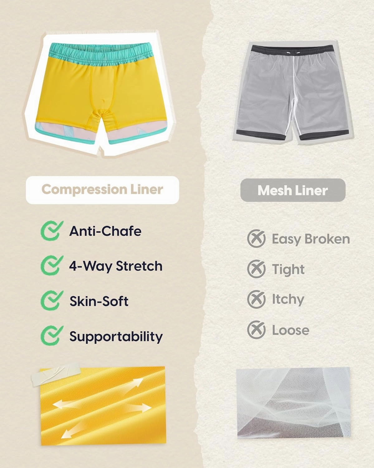 maamgic Boys Swim Trunks with Compression Liner Vintage Swim Shorts Toddler Swimsuit