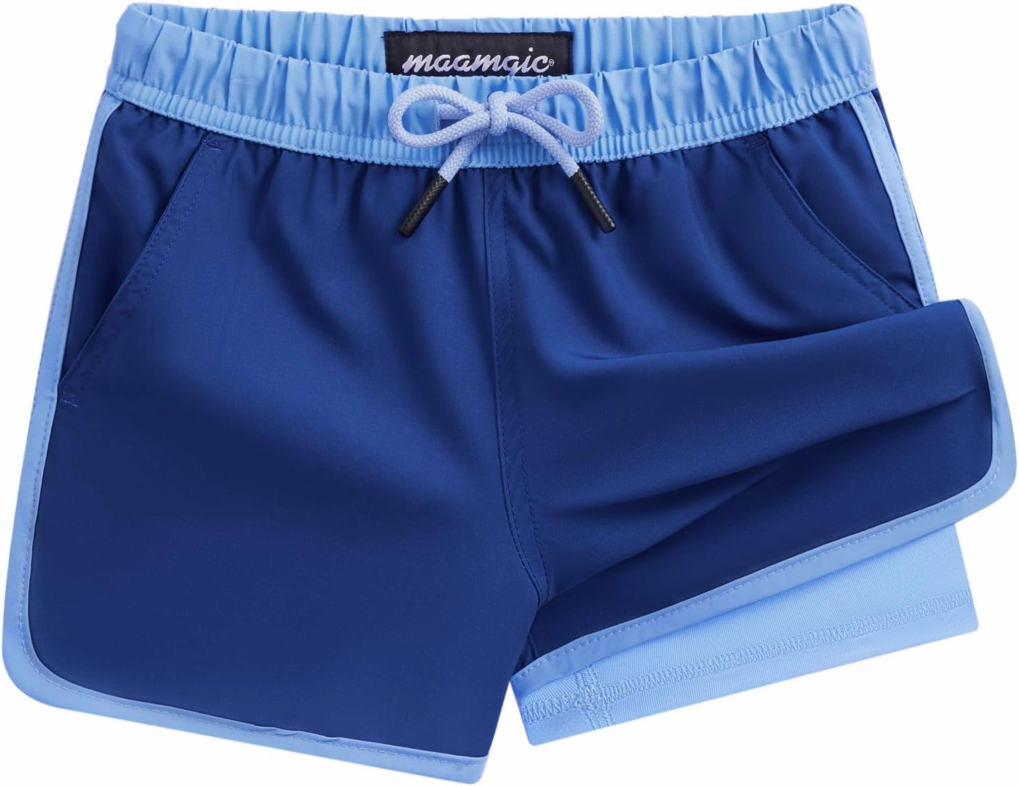maamgic Boys Swim Trunks with Compression Liner Vintage Swim Shorts Toddler Swimsuit