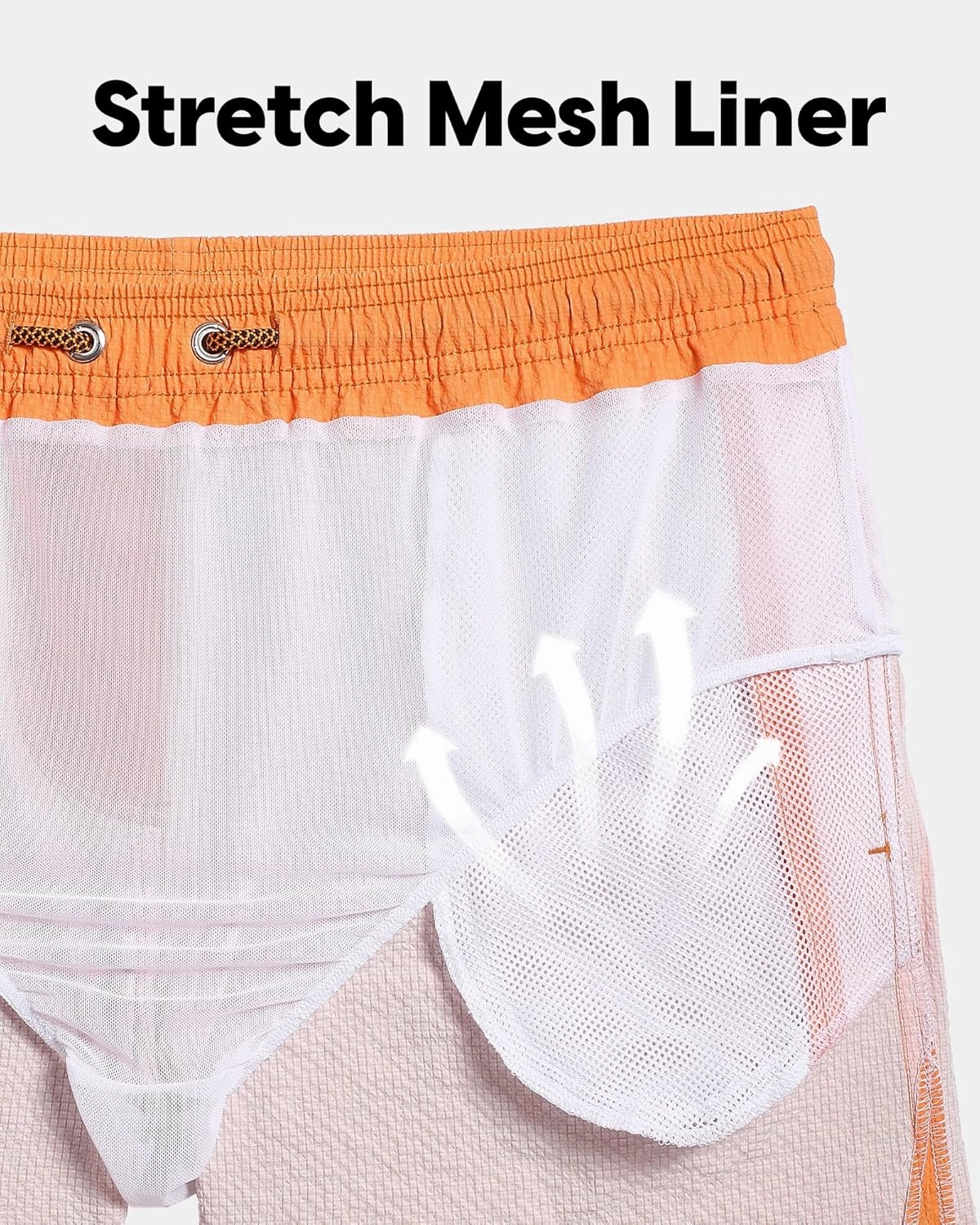 maamgic Men's Swim Trunks 5.5 inch Seersucker Beach Shorts Quick Dry Bathing Suits with Mesh Liner