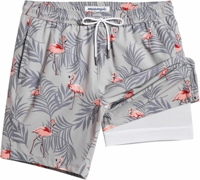 maamgic Mens Swim Trunks with Compression Liner 7 Inch Inseam Mens Bathing Suit Quick Dry Swimming Trunks Swimsuit