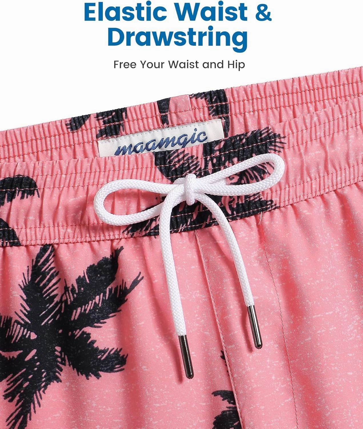 maamgic Mens Swim Trunks with Compression Liner Short Stretch Mens Bathing Suit Quick Dry Swimming Trunks Swimsuit