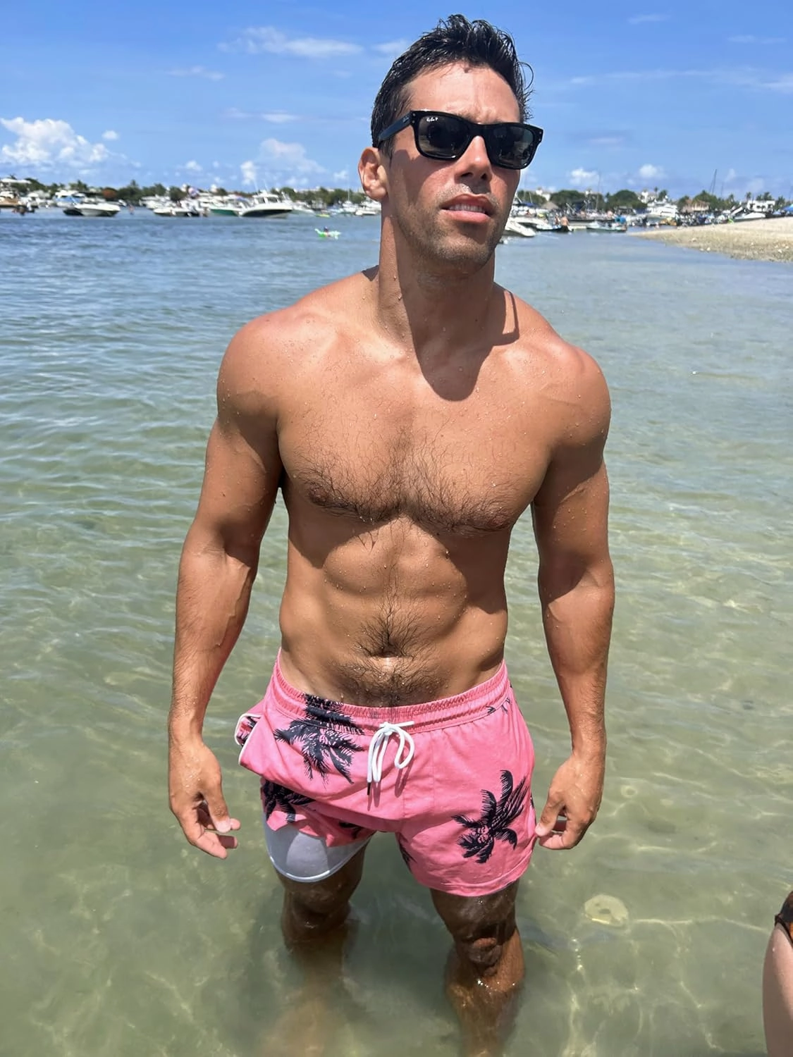 maamgic Mens Swim Trunks with Compression Liner Short Stretch Mens Bathing Suit Quick Dry Swimming Trunks Swimsuit