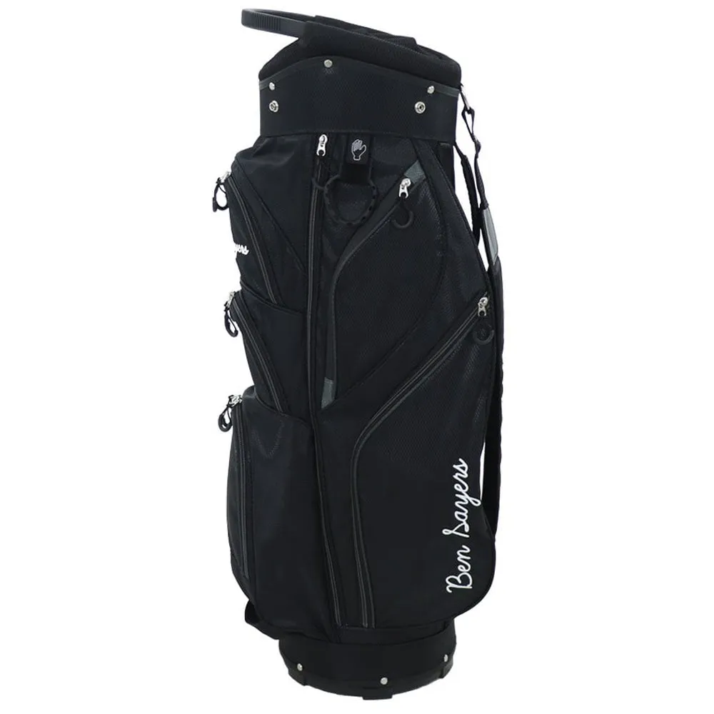 Ben Sayers DLX Cart Bag - Black/Grey, Yellow golf balls