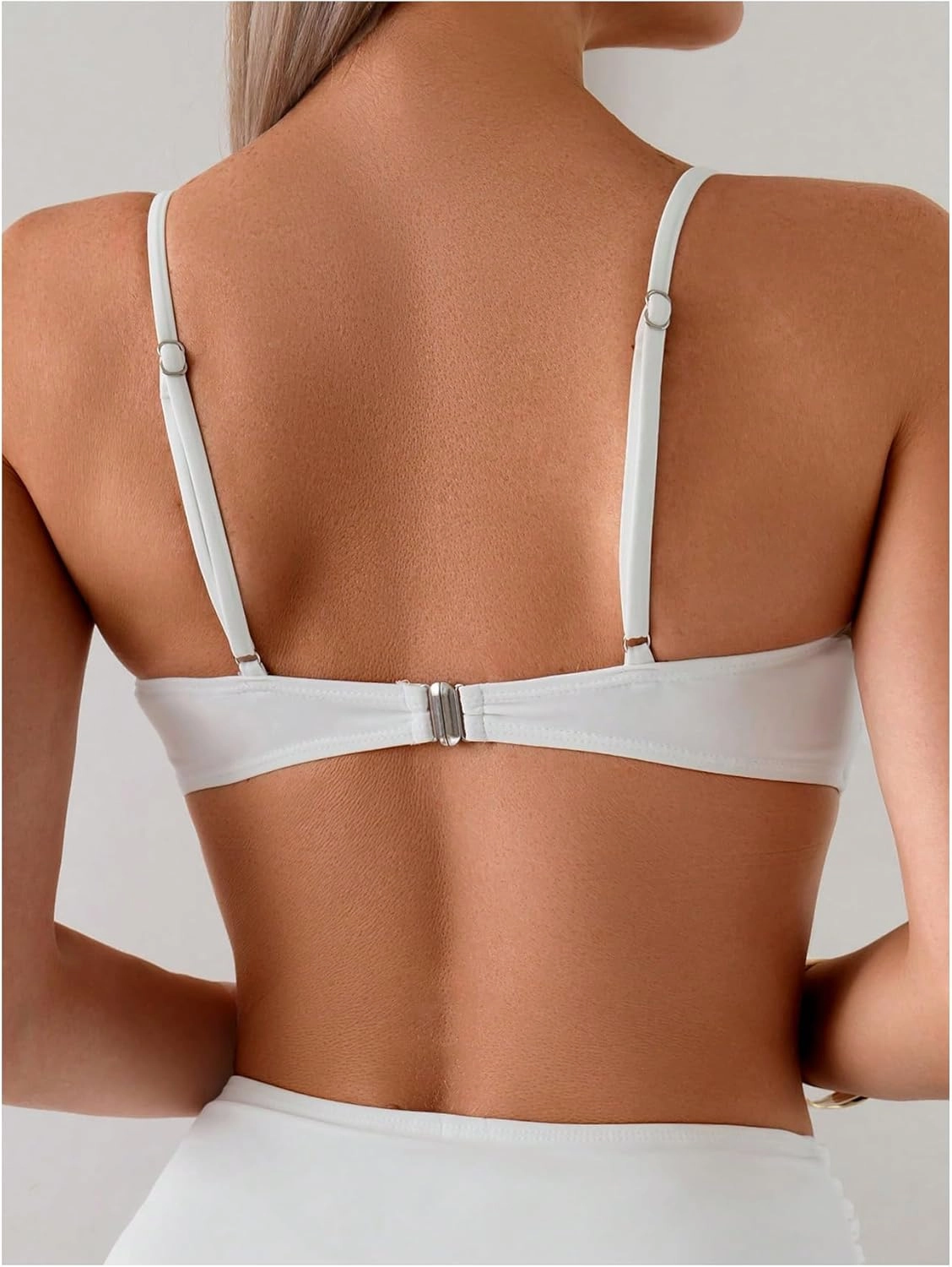 MakeMeChic Women's High Waisted Bikini Sets Metal Shell Swimsuit Bathing Suit Swimwear