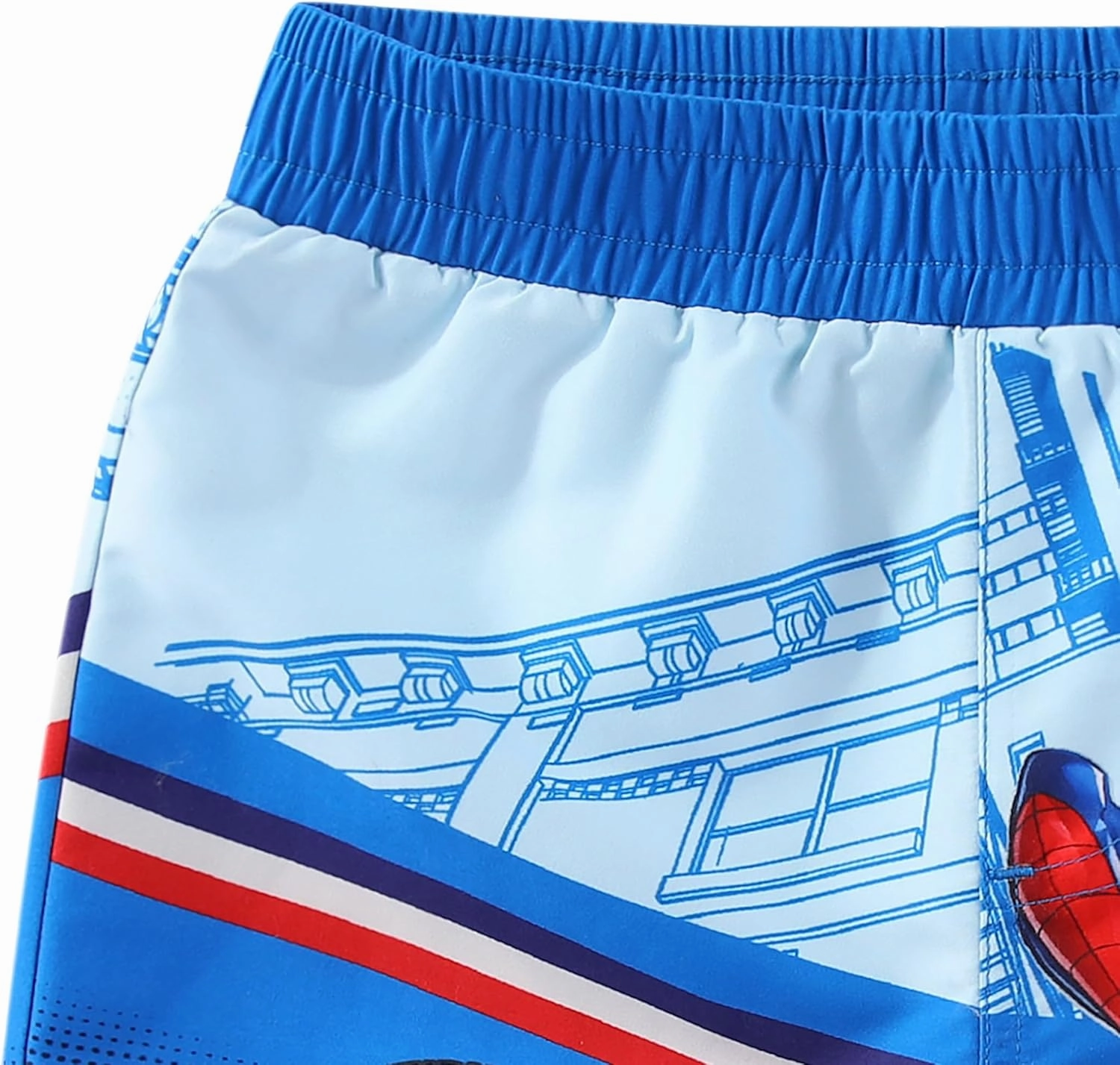 Marvel Spider-Man Boys UPF 50  Rash Guard and Swim Trunks for Toddler and Big Kids