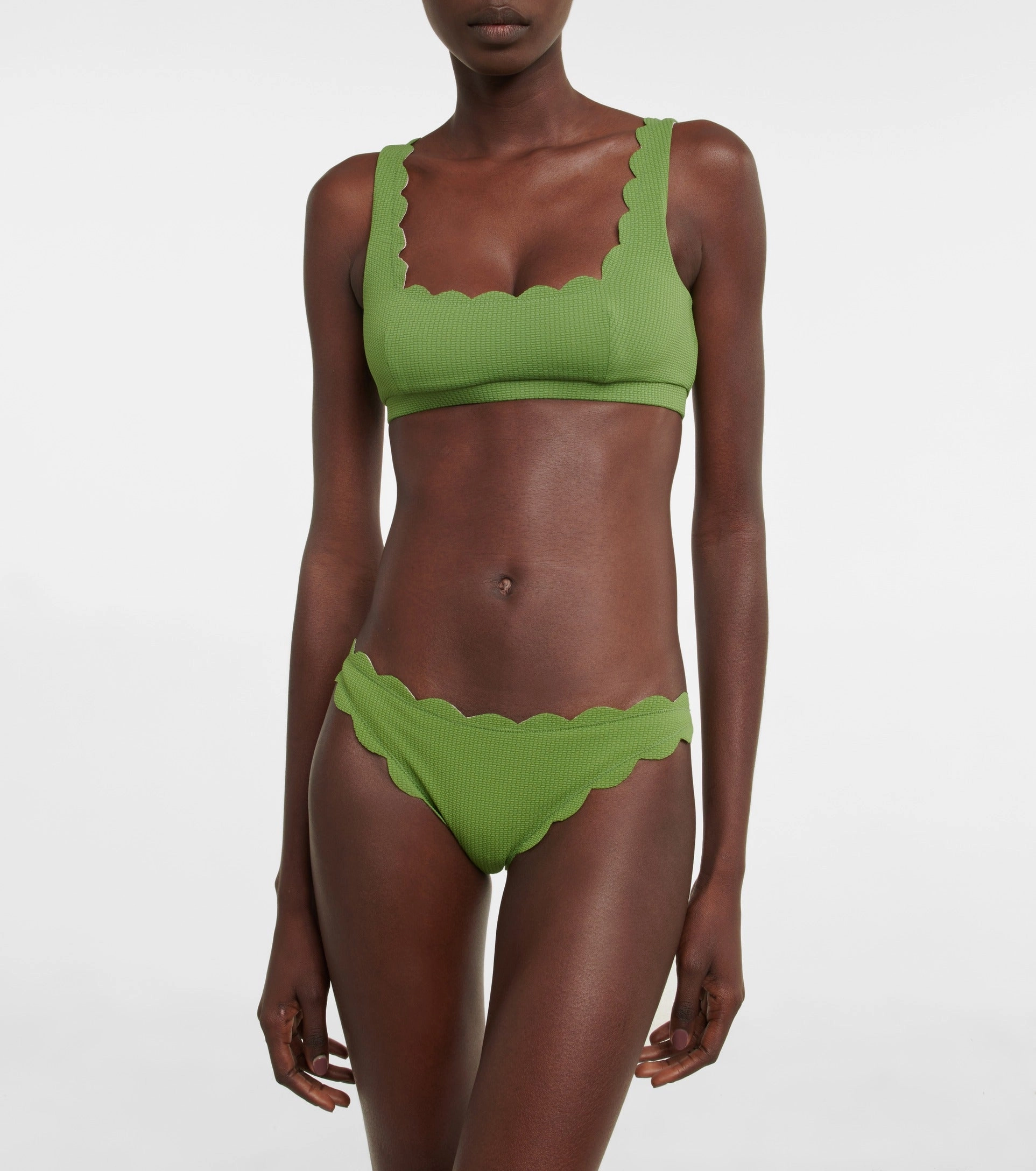 Marysia Antibes Reversible Bikini Bottoms in Green/Pink