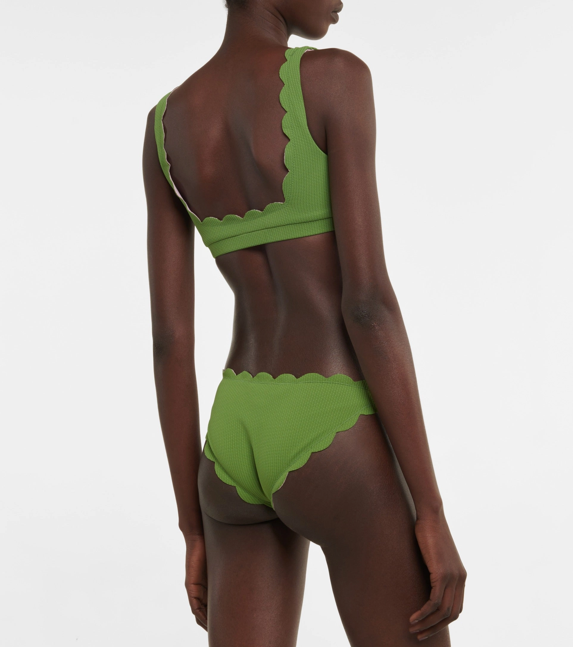 Marysia Antibes Reversible Bikini Bottoms in Green/Pink