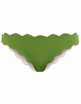 Marysia Antibes Reversible Bikini Bottoms in Green/Pink