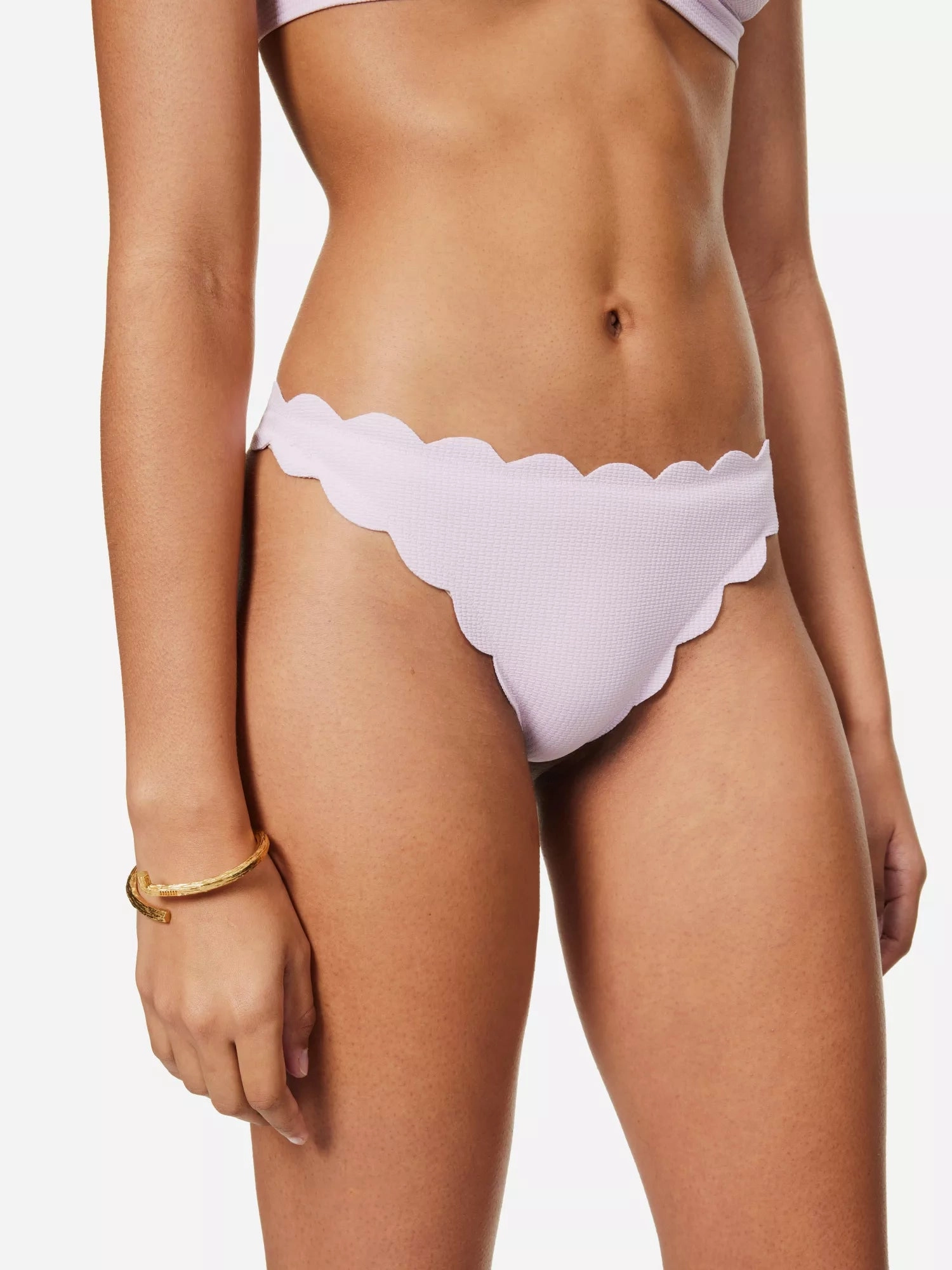 MARYSIA North Scalloped-Trim Mid-Rise Bikini Bottoms