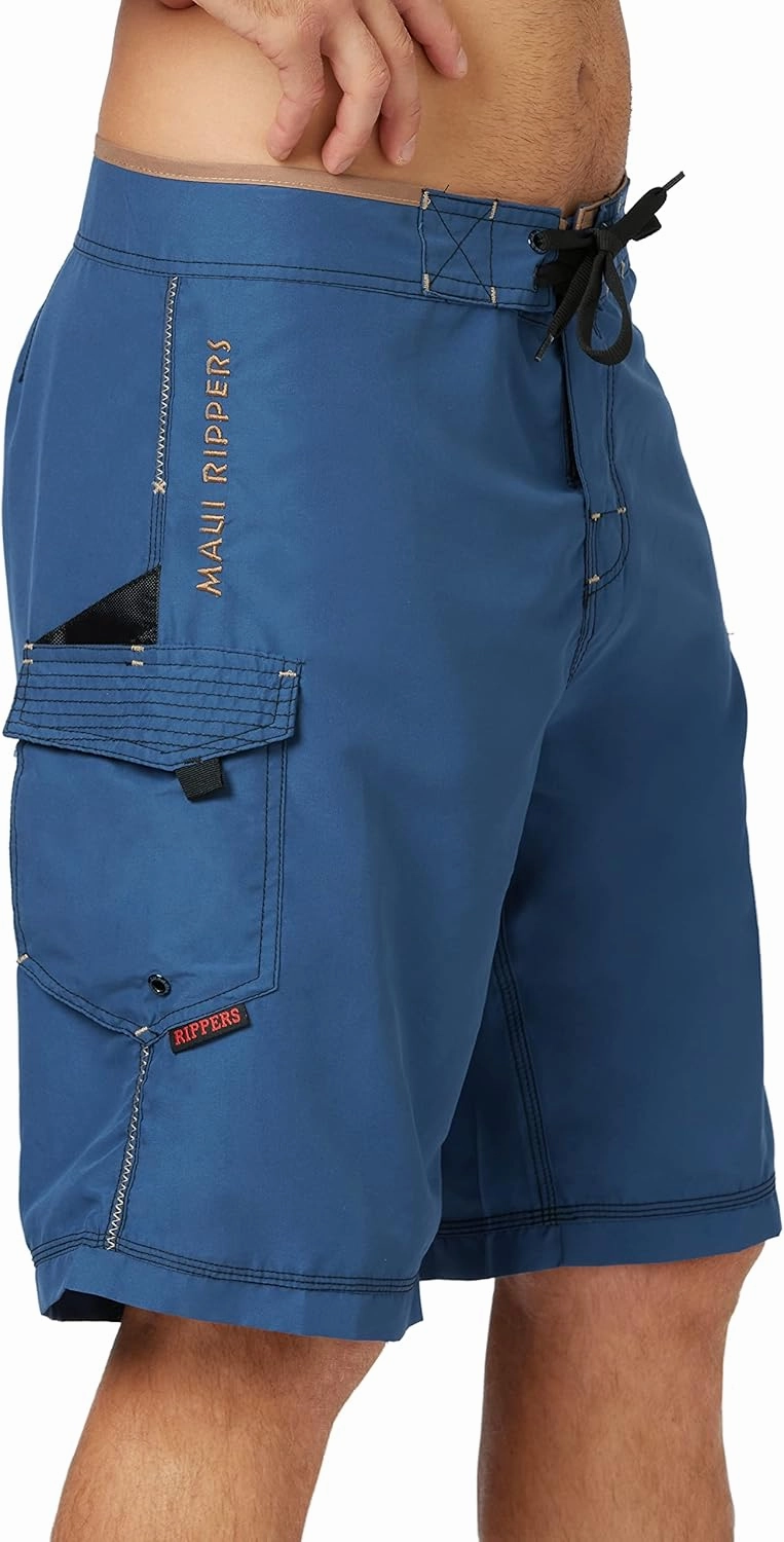 Maui Rippers Mens Board Shorts - Octo Tako | Triple Stitch Quick Dry Mens Swim Trunks