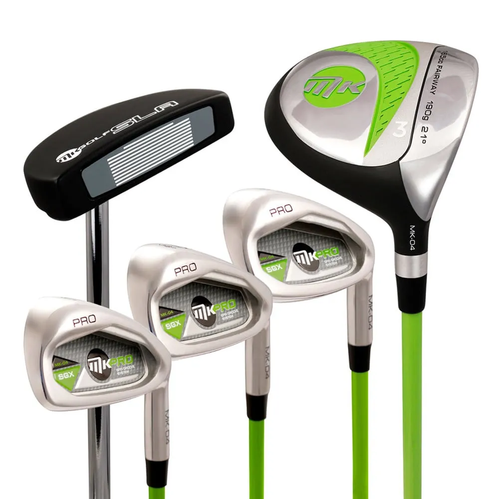 MKids Junior Pro Half 6-Piece Package Set - Green (57 Inch Tall) (Ages 9-11), Golf fitness equipment