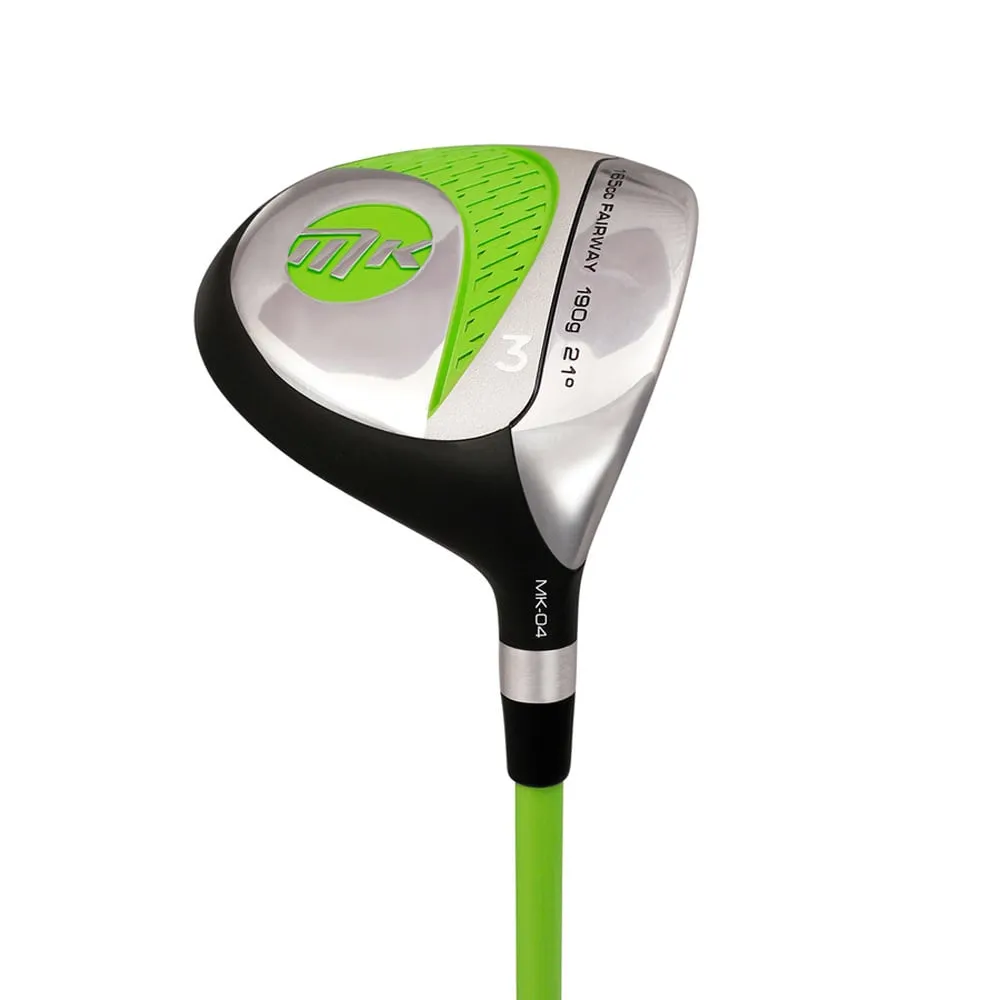 MKids Junior Pro Half 6-Piece Package Set - Green (57 Inch Tall) (Ages 9-11), Backyard golf setup, Waterproof golf jacket, Spikeless golf shoes