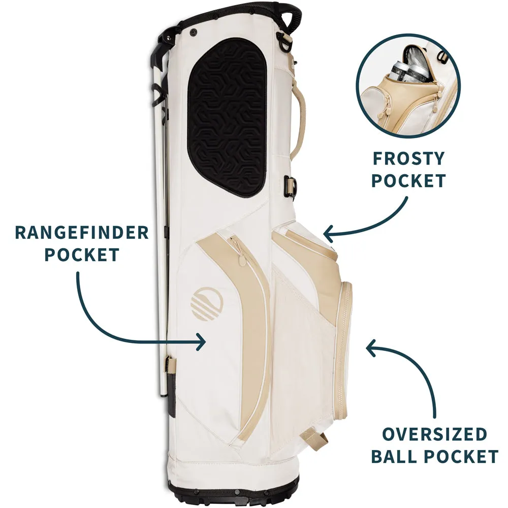 Sunday Golf Ryder '23 Stand Bag  - Toasted Almond, Lightweight golf bag, Golf organizer for car, Personalized golf balls