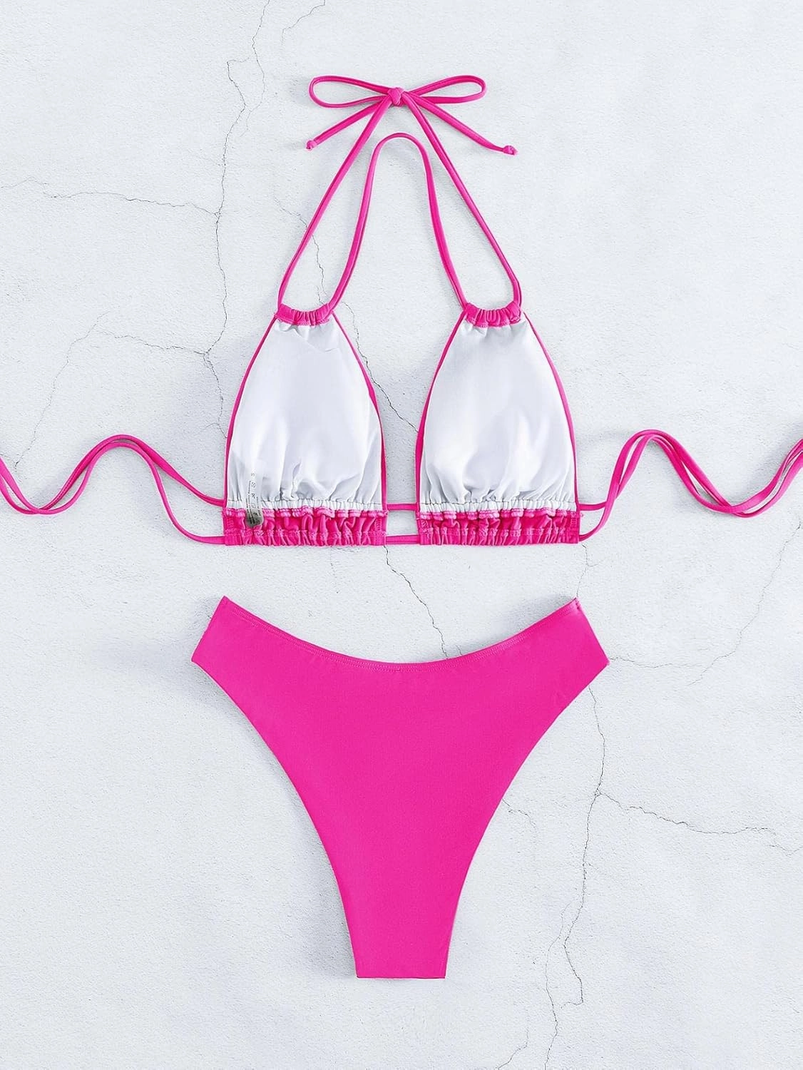 Meetall Cheeky High Cut Triangle Bikini Sets for Women Cute Halter Top Swimsuits 2 Piece