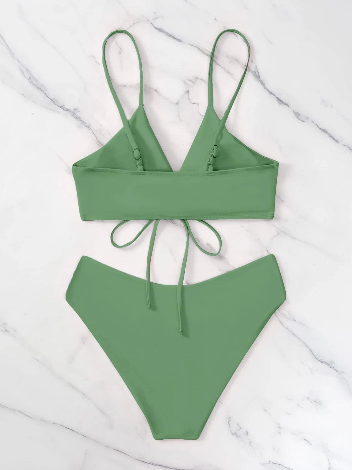 Meetall Women's High Cut String Triangle Bikini Set Swimsuits Sexy Bathing Suits 2 Piece