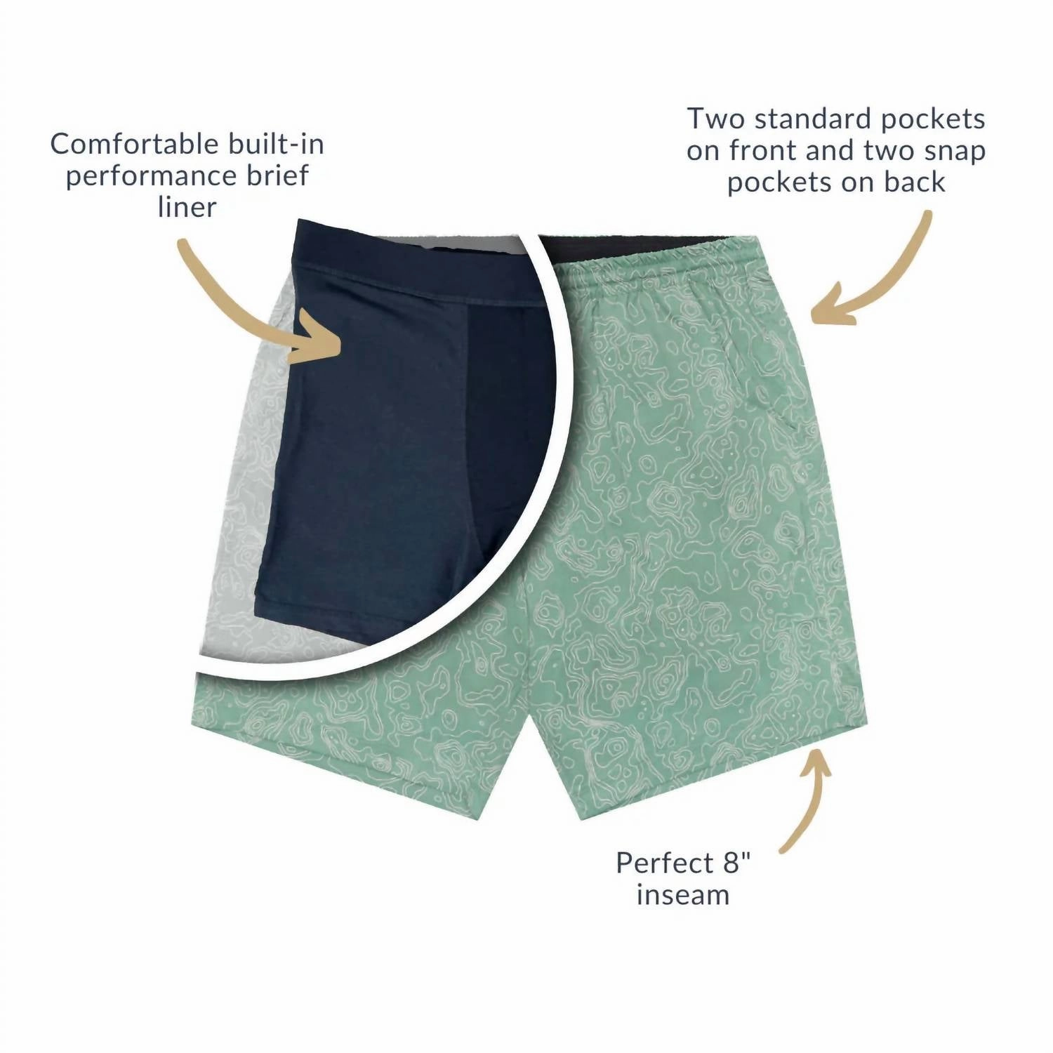 Men Big Bend Swim Shorts In Green