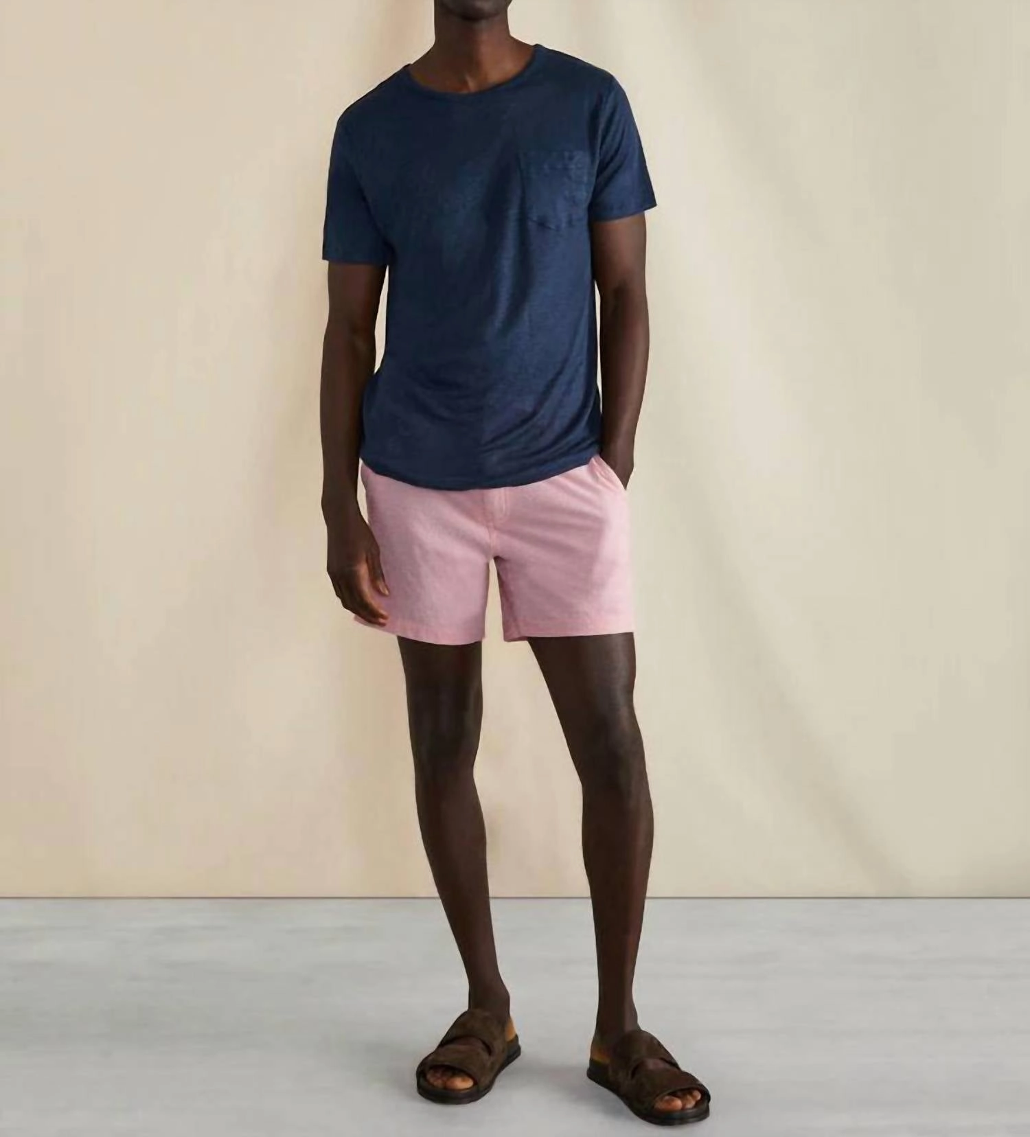 Men Elastic Calder 6" Swim Trunks In Spiced Coral