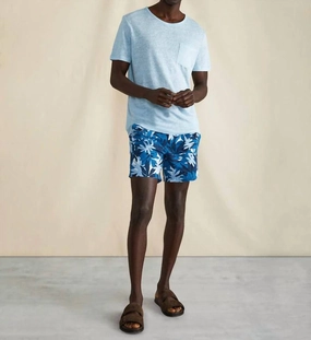 Men Elastic Calder 6" Swim Trunks In Zog Blue Combo