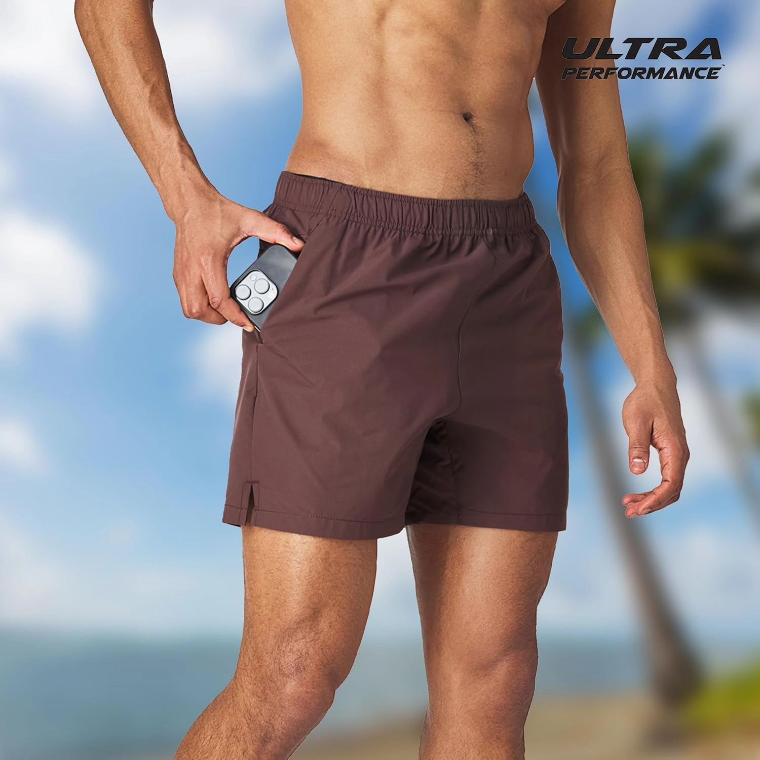 Men's 5 Inch Swim Trunk's with Liner 2 Pack Mens Stretch Quick Dry Beach Shorts Swimming Trunks & Bathing Suits for Men