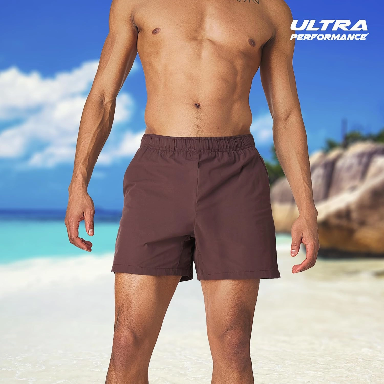 Men's 5 Inch Swim Trunk's with Liner 2 Pack Mens Stretch Quick Dry Beach Shorts Swimming Trunks & Bathing Suits for Men