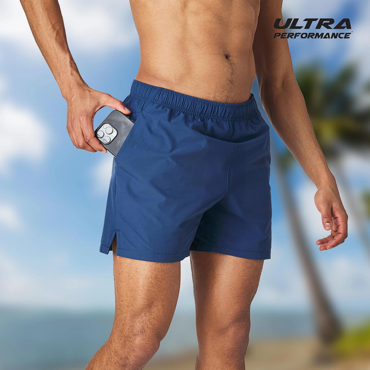 Men's 5 Inch Swim Trunk's with Liner 2 Pack Mens Stretch Quick Dry Beach Shorts Swimming Trunks & Bathing Suits for Men