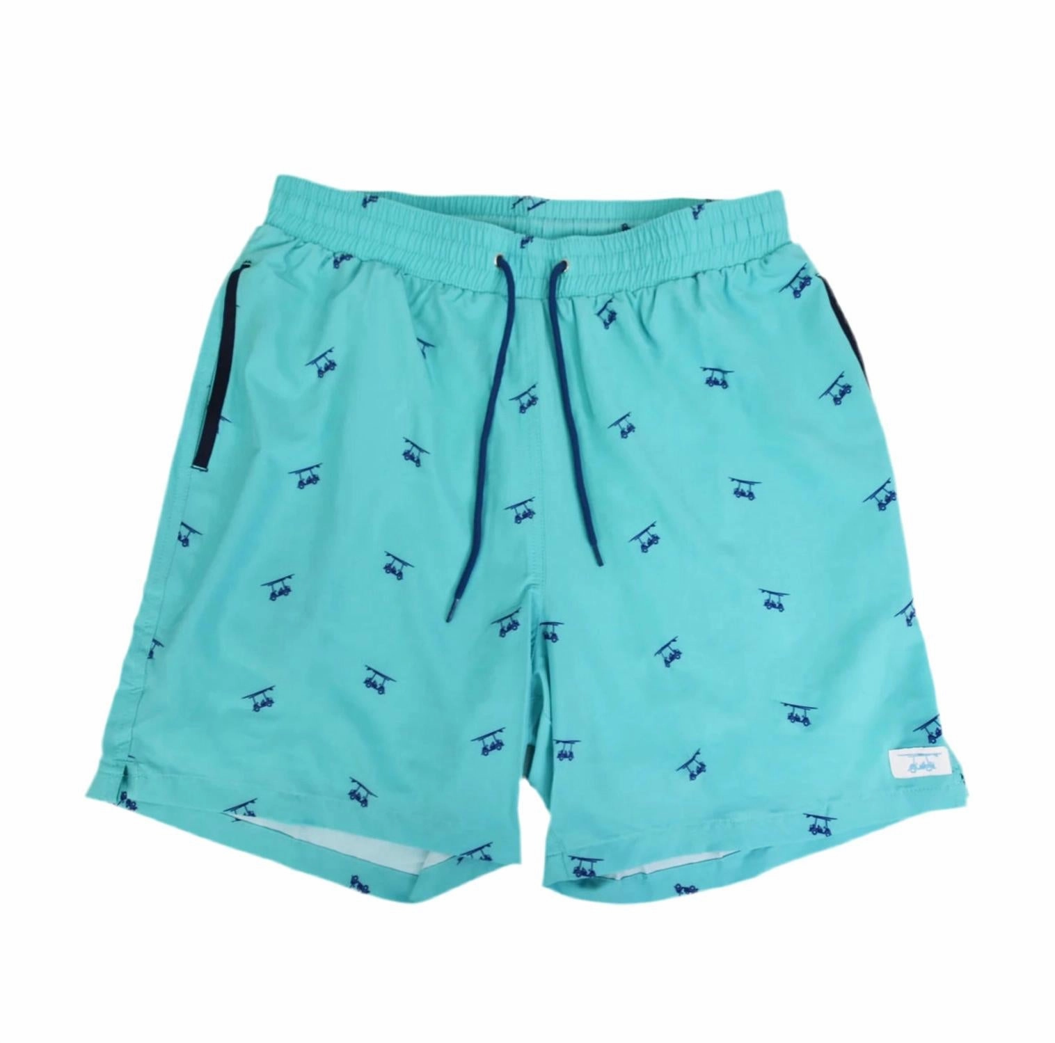 Men's Aruba With Golf Carts Swim Shorts In Blue
