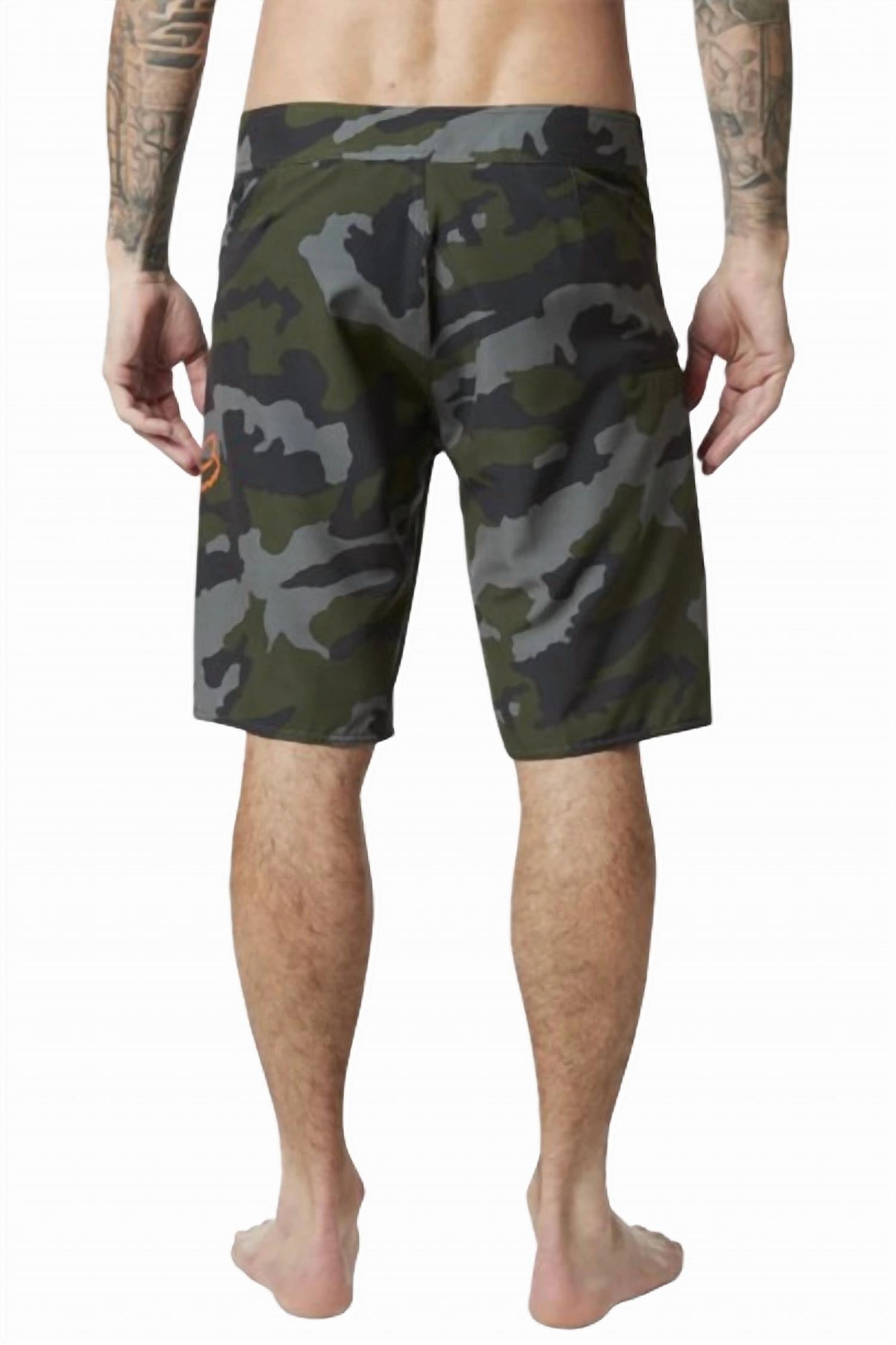 Men's Overhead Camouflage Stretch Boardshorts In Green Camo
