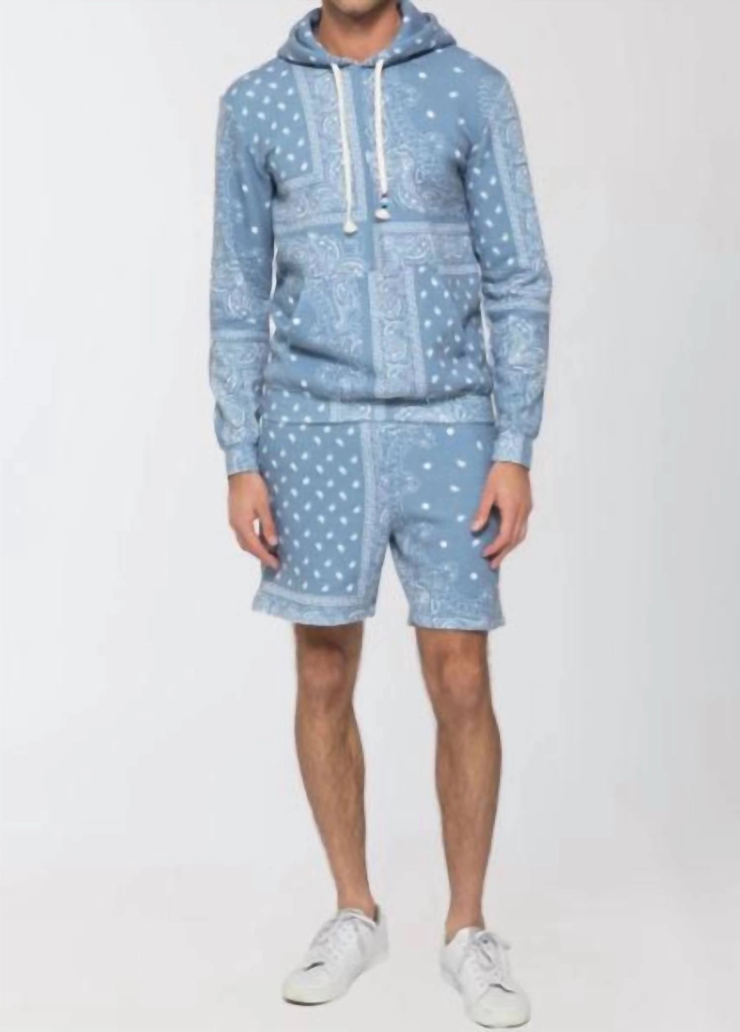 Men's Patchwork Short In Blue
