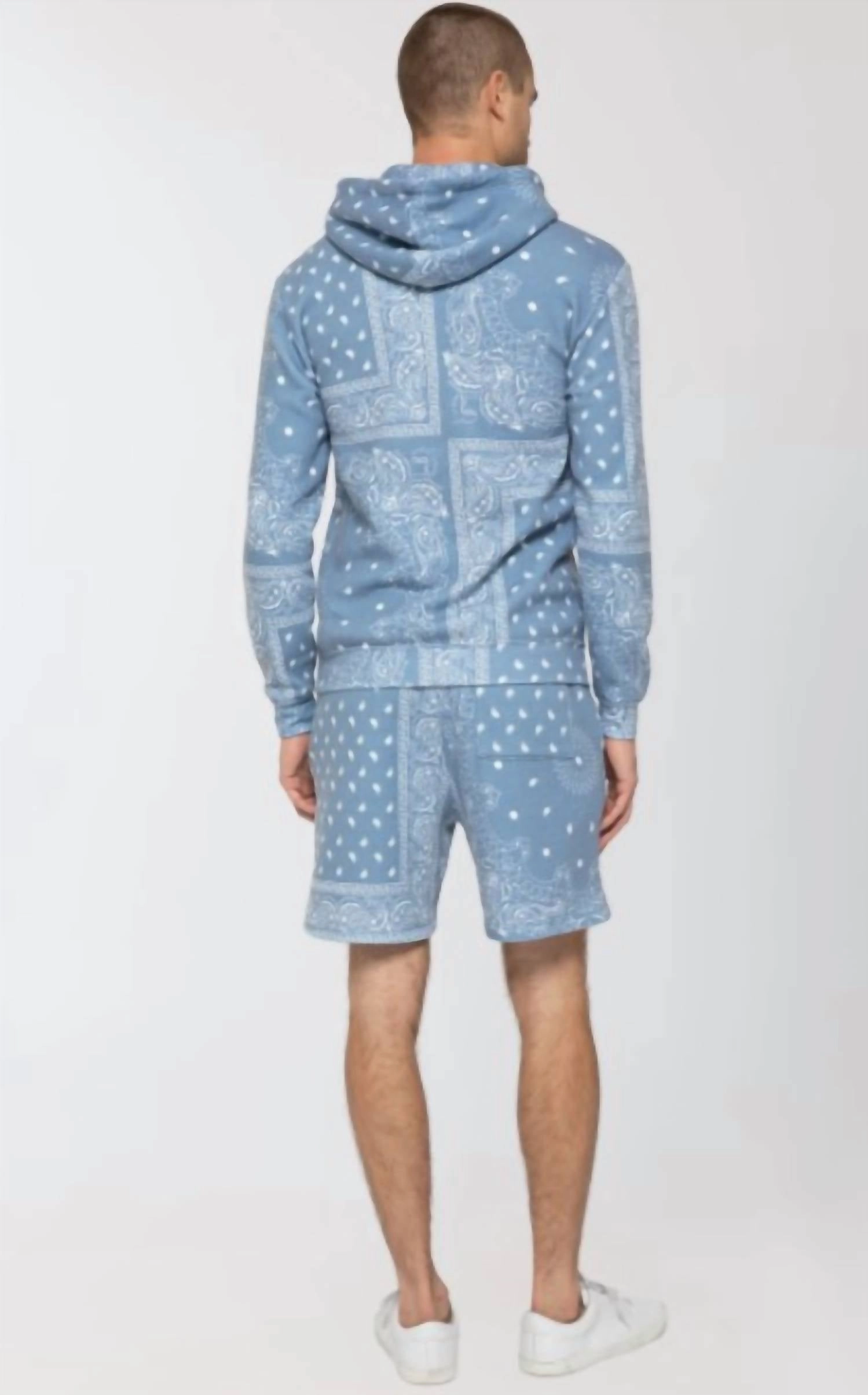 Men's Patchwork Short In Blue