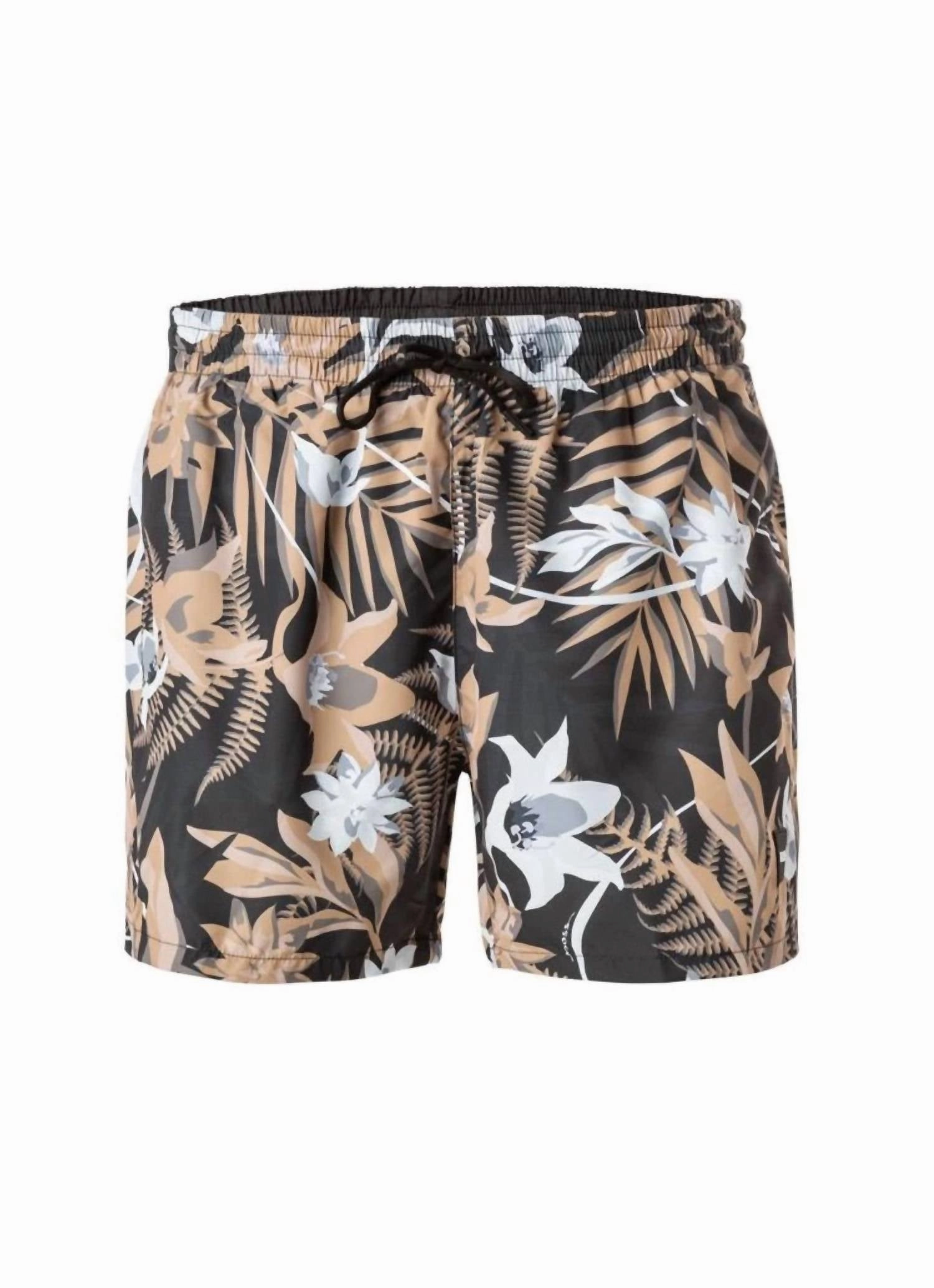 Men's Standard Piranha Tropical Print Swim Trunks In Multicolor