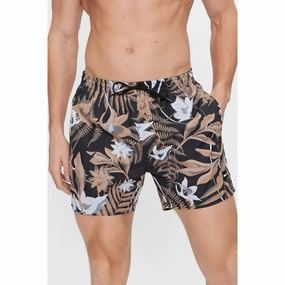 Men's Standard Piranha Tropical Print Swim Trunks In Multicolor