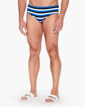 Men's Swim Briefs Tricolor In Greek Blue White
