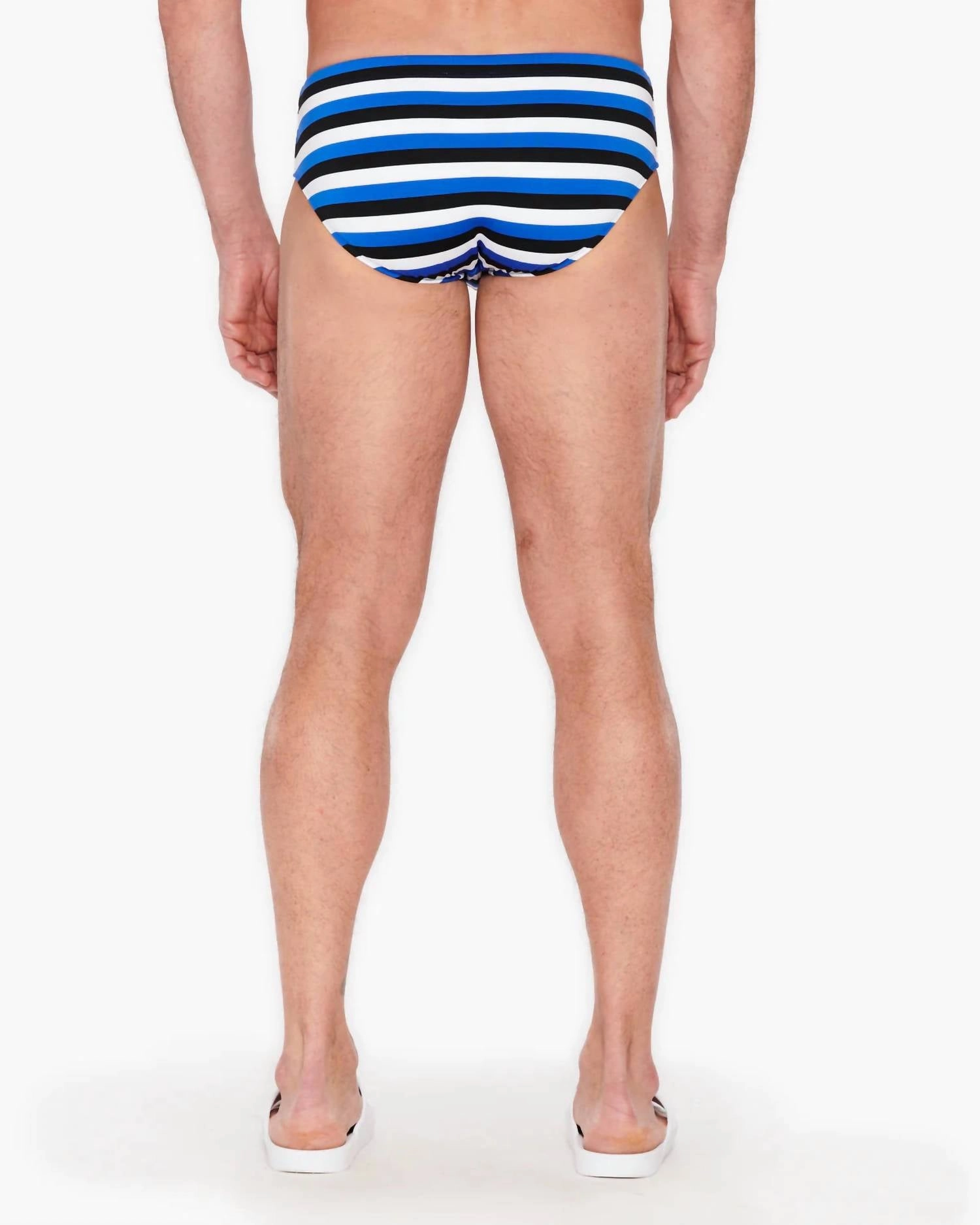 Men's Swim Briefs Tricolor In Greek Blue White