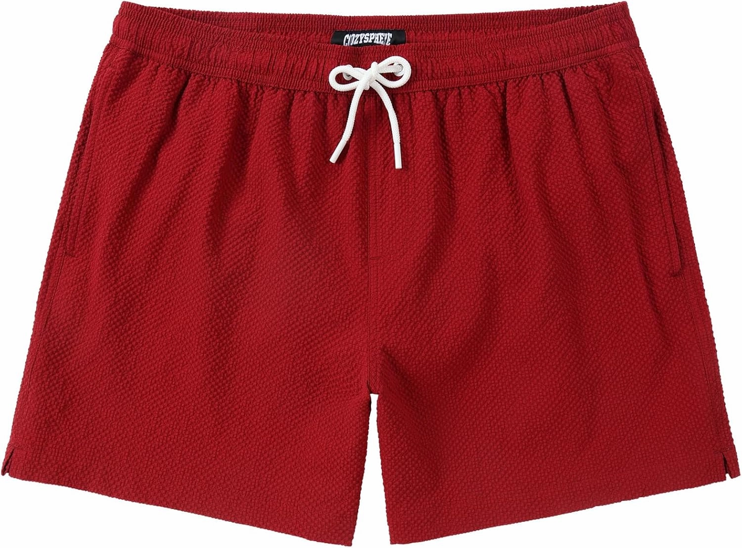 Men's Swim Shorts 5 inch Seersucker Swimming Trunks for Men Swim Suits Beach Shorts