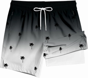 Men's Swim Trunk 5" with Compression Liner 5 Inch Quick Dry Board Shorts Zipper Pocket