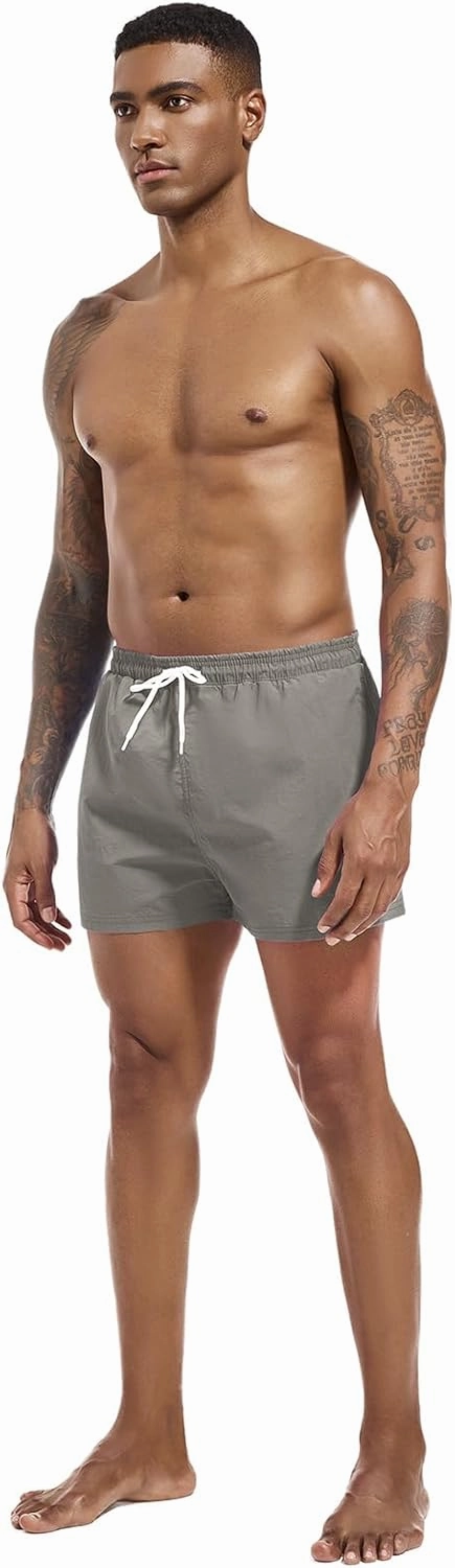 Men's Swim Trunk Quick Dry Solid 3"" in Inseam Swimwear Bathing Suit with Mesh Lining Beach Shorts