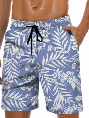 Men's Swim Trunks Hawaiian Bathing Mesh Lining Suit Swimsuits Beach Shorts with Pockets