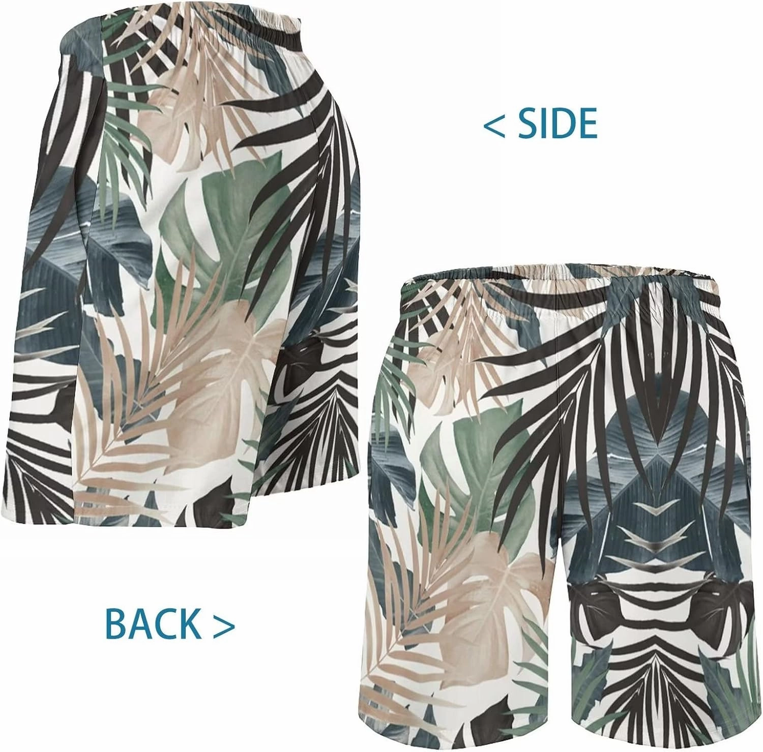 Men's Swim Trunks Hawaiian Bathing Mesh Lining Suit Swimsuits Beach Shorts with Pockets