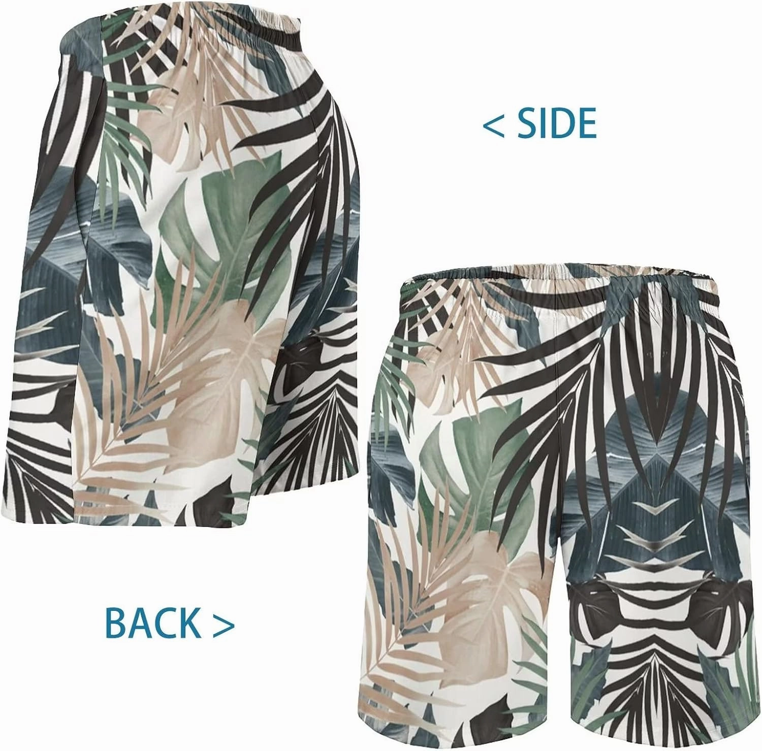 Men's Swim Trunks Hawaiian Bathing Mesh Lining Suit Swimsuits Beach Shorts with Pockets