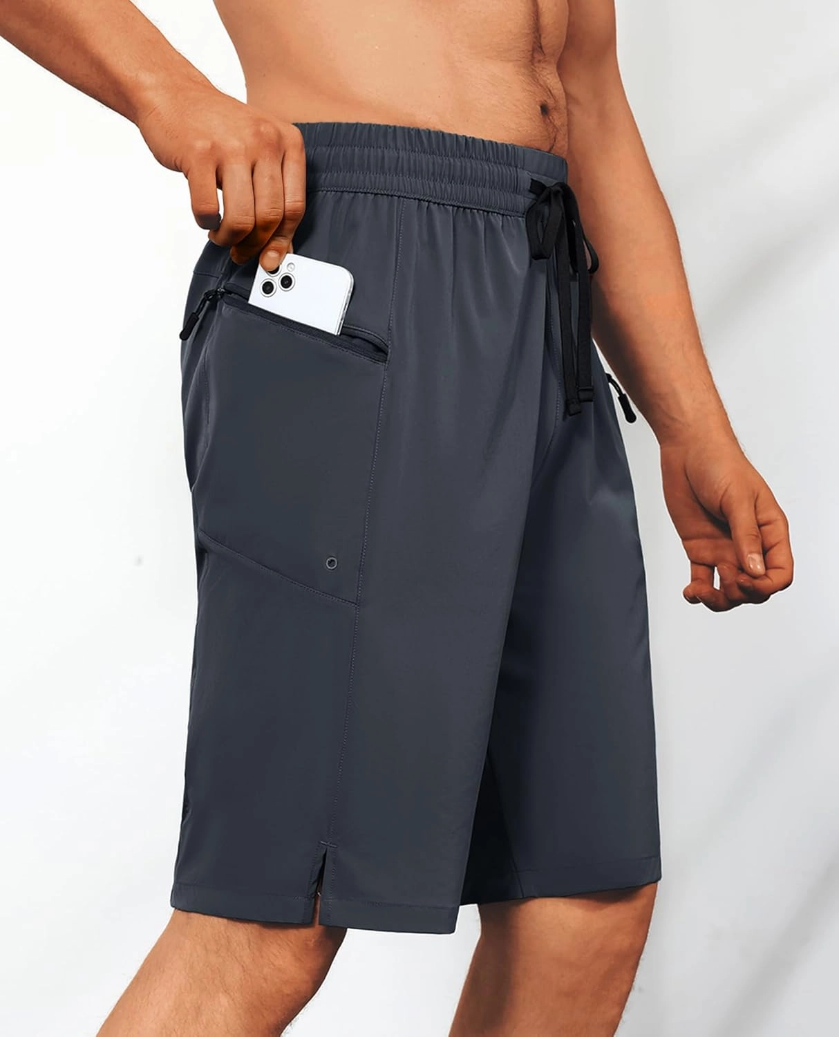 Men's Swim Trunks Quick Dry Beach Shorts with Zipper Pockets, UPF 50 , Swimming, Surfing, Outdoor - No Mesh Liner