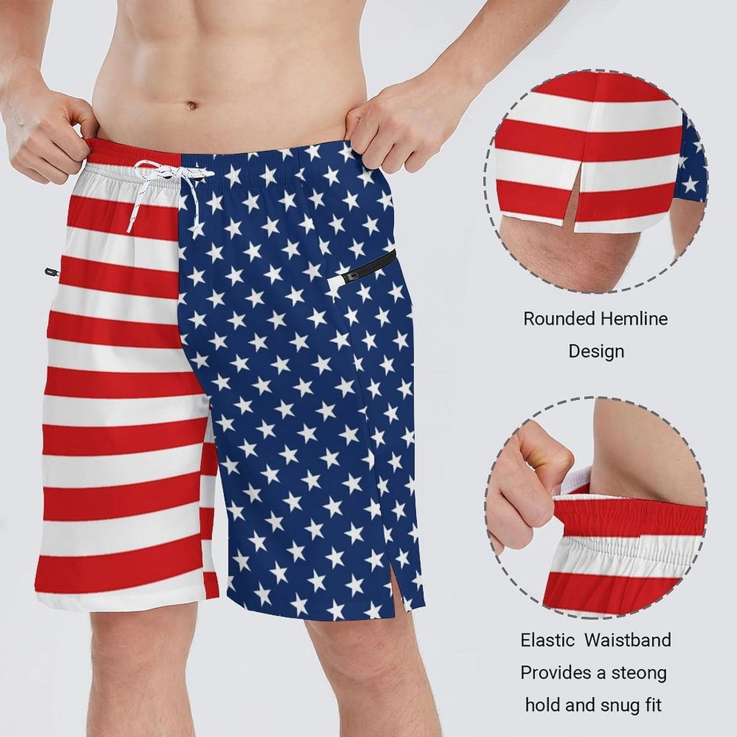 Men's Swim Trunks with Compression Liner Swim Shorts Board Shorts 9 Inch Quick Dry Bathing Suit with Zipper Pockets