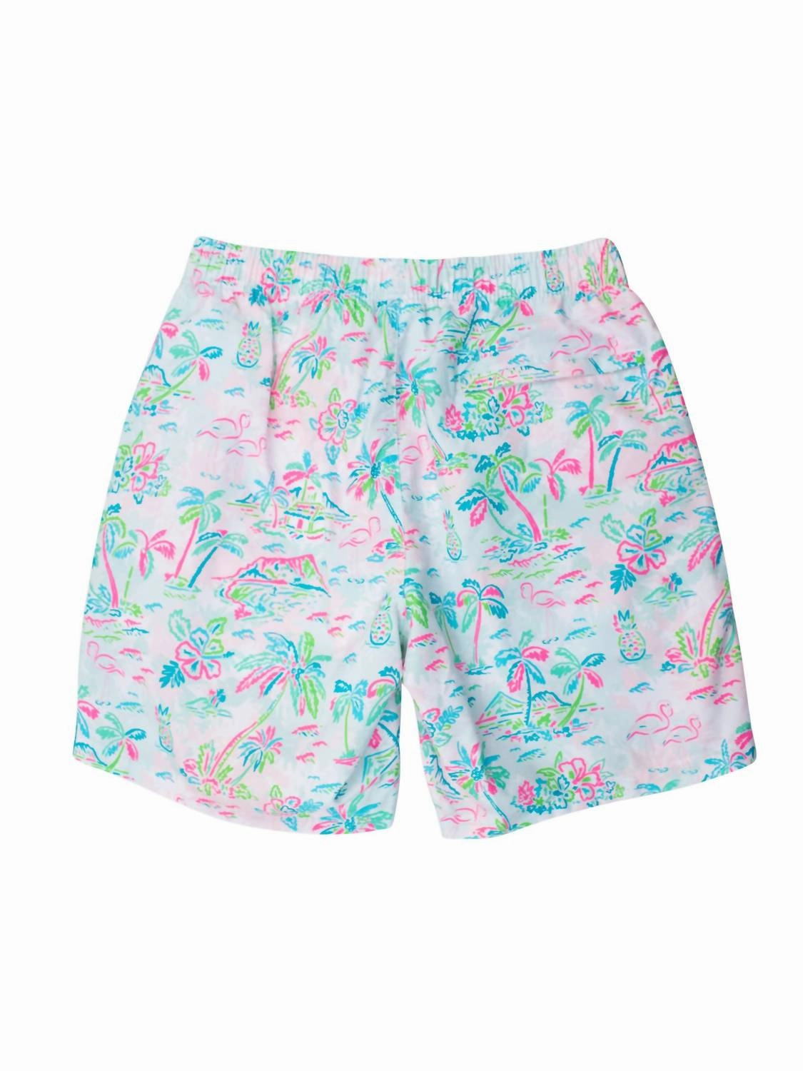 Men's Tropical Resort Swim Trunks In White